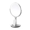 Sharper Image 8 in. x 8 in. Round Table Top Bathroom LED Mirror with Wireless Charger -Makeup Mirrors Sales Store silver sharper image makeup mirrors 1014289 64 1000