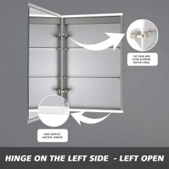 TOOLKISS 20 in. W x 26 in. H x 4 in. D Silver Surface Mount Medicine Cabinet with Mirror and Lighted Motion Sensor -Makeup Mirrors Sales Store silver toolkiss medicine cabinets with mirrors dhjsmc2026sksxldx 40 1000