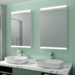 TOOLKISS 20 in. W x 26 in. H x 4 in. D Silver Surface Mount Medicine Cabinet with Mirror and Lighted Motion Sensor -Makeup Mirrors Sales Store silver toolkiss medicine cabinets with mirrors dhjsmc2026sksxldx 66 1000