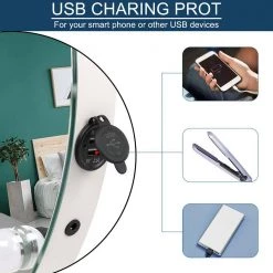 Whatseaso 22.84 in. W x 22.84 in. H Table Top Bathroom Makeup Mirror -Makeup Mirrors Sales Store silver whatseaso makeup mirrors lnn sy110503539 fa 1000