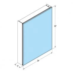 Unbranded 24 in. W x 30 in. H Rectangle Silver Aluminum Recessed or Surface Mount Medicine Cabinet with Mirror -Makeup Mirrors Sales Store siver medicine cabinets with mirrors 2022 6 6 4 c3 1000