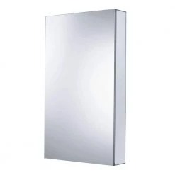 FINE FIXTURES 24 in. x 40 in. Recessed or Surface Wall Mount Medicine Cabinet with Mirror in Stainless Steel
