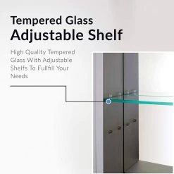 FINE FIXTURES 24 in. x 40 in. Recessed or Surface Wall Mount Medicine Cabinet with Mirror in Stainless Steel -Makeup Mirrors Sales Store stainless steel fine fixtures medicine cabinets with mirrors ama2440 76 1000