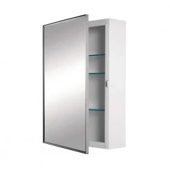 JENSEN Styleline 18 in. x 24 in. x 5 in. Framed Recessed 3-Shelf Bathroom Medicine Cabinet in Stainless Steel