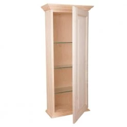 WG Wood Products Atwater 17 in. W x 49.5 in. H Clear Unfinished Surface Mount Medicine Cabinet without Mirror -Makeup Mirrors Sales Store unfinished wg wood products medicine cabinets without mirrors atw 148 unf 4f 1000
