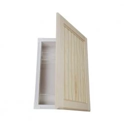 WG Wood Products 15.5 in. W x 19.5 in. H x 3.5 in. D Canyon Lake Beadboard Door Clear Recessed Solid Wood Medicine Cabinet without Mirror