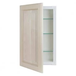 WG Wood Products 15.5 in. W x 19.5 in. H x 3.5 in. D Cutlass Raised Panel Clear Recessed Solid Wood Medicine Cabinet without Mirror -Makeup Mirrors Sales Store unfinished wg wood products medicine cabinets without mirrors cut 218 unf c3 1000