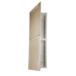 WG Wood Products 15.5 in. W x 47 in. H x 3.5 in. D Dogwood Inset Panel Clear Unfinished Recessed Medicine Cabinet without Mirror -Makeup Mirrors Sales Store unfinished wg wood products medicine cabinets without mirrors dog 244 unf 4f 1000