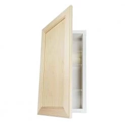 WG Wood Products 15.5 in. W x 25.5 in. H x 3.5 in. D Linwood Bead Panel Clear Recessed Solid Wood Medicine Cabinet without Mirror -Makeup Mirrors Sales Store unfinished wg wood products medicine cabinets without mirrors lin 224 unf c3 1000