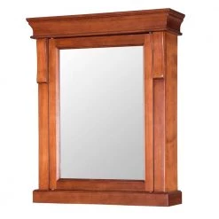 Home Decorators Collection Naples 25 in. W x 31 in. H x 8 in. D Framed Surface-Mount Bathroom Medicine Cabinet in Warm Cinnamon -Makeup Mirrors Sales Store warm cinnamon home decorators collection medicine cabinets with mirrors nacc2531 c3 1000