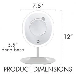 Advantus GloTech 7.5 in. x 12 in. x 5.5 in. Surface-Mount in White Makeup Mirror -Makeup Mirrors Sales Store white advantus makeup mirrors 39027 fa 1000