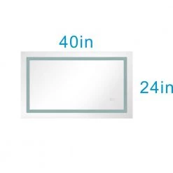 Tatahance 40 in. W x 24 in. H Rectangle Dimmable LED Light Anti-Fog Bathroom Makeup Mirror in Memory Function 15 Tatahance 40 in. W x 24 in. H Rectangle Dimmable LED Light Anti-Fog Bathroom Makeup Mirror in Memory Function -Makeup Mirrors Sales Store white aluminium makeup mirrors sf th 902dh 76 1000