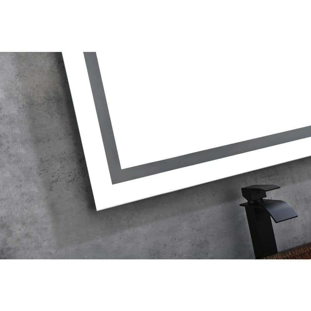 Tatahance 40 in. W x 24 in. H Rectangle Dimmable LED Light Anti-Fog Bathroom Makeup Mirror in Memory Function 4 Tatahance 40 in. W x 24 in. H Rectangle Dimmable LED Light Anti-Fog Bathroom Makeup Mirror in Memory Function - Image 2