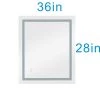 Tatahance 36 in. W x 28 in. H Rectangle Dimmable LED Light Anti-Fog Bathroom Makeup Mirror in Memory Function -Makeup Mirrors Sales Store white aluminum makeup mirrors sf th 904dh 64 1000