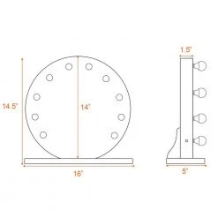 Costway 16 in. x 14.5 in. Lighted Tabletop Makeup Mirror in White -Makeup Mirrors Sales Store white costway makeup mirrors hb85502us c3 1000