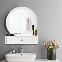 Costway 10.5 in. x 23.5 in. Makeup Mirror -Makeup Mirrors Sales Store white costway makeup mirrors hw61310 31 1000