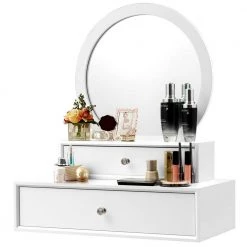 Costway 10.5 in. x 23.5 in. Makeup Mirror -Makeup Mirrors Sales Store white costway makeup mirrors hw61310 4f 1000