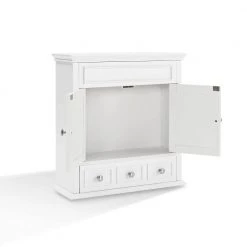 CROSLEY FURNITURE Lydia 24.25 in. W x 25.75 in. H x 9.25 in. D Surface Mount Medicine Cabinet in White -Makeup Mirrors Sales Store white crosley furniture medicine cabinets without mirrors cf7004 wh 4f 1000