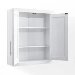 CROSLEY FURNITURE Savannah 22 in. x 26 in. x 8 in. Surface-Mount Medicine Cabinet in White -Makeup Mirrors Sales Store white crosley furniture medicine cabinets without mirrors cf7027 wh 4f 1000