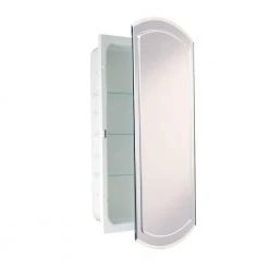 Deco Mirror 16 in. W x 30 in. H x 4-1/2 in. D Frameless Recessed V-Groove Beveled Eclipse Bathroom Medicine Cabinet