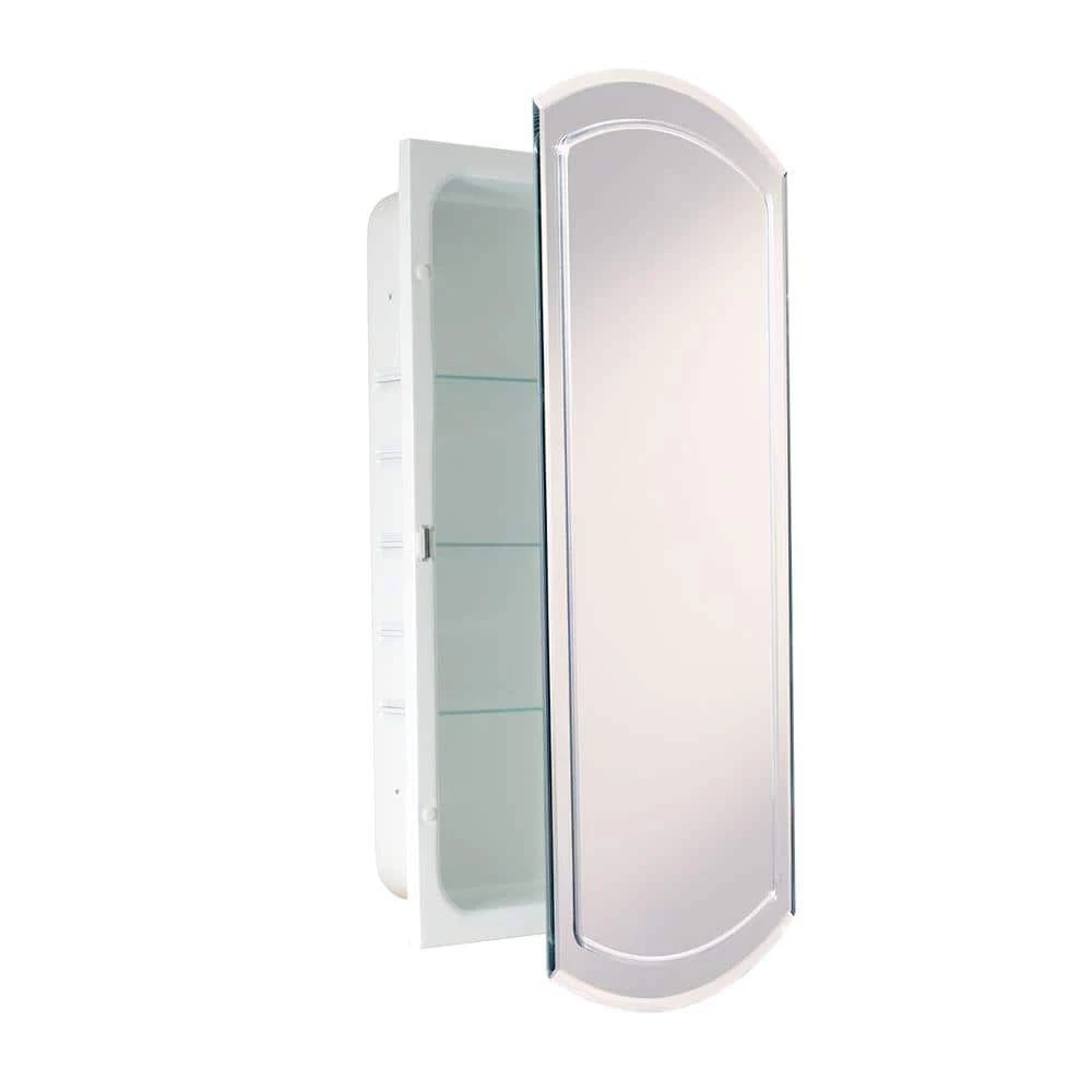 Deco Mirror 16 in. W x 30 in. H x 4-1/2 in. D Frameless Recessed V-Groove Beveled Eclipse Bathroom Medicine Cabinet 3 Deco Mirror 16 in. W x 30 in. H x 4-1/2 in. D Frameless Recessed V-Groove Beveled Eclipse Bathroom Medicine Cabinet