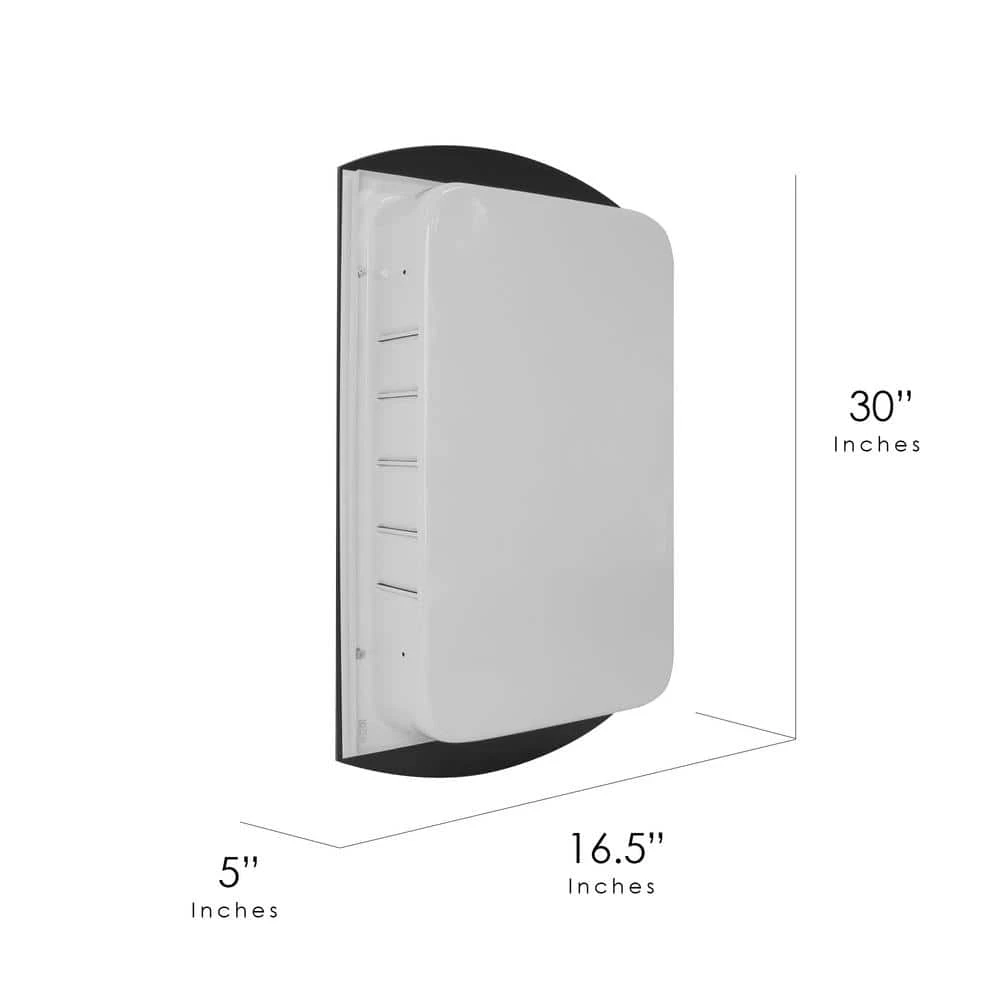 Deco Mirror 16 in. W x 30 in. H x 4-1/2 in. D Frameless Recessed V-Groove Beveled Eclipse Bathroom Medicine Cabinet 8 Deco Mirror 16 in. W x 30 in. H x 4-1/2 in. D Frameless Recessed V-Groove Beveled Eclipse Bathroom Medicine Cabinet - Image 6