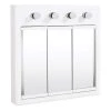 Design House Concord 30 in. x 30 in. Surface-Mount 4-Light Tri-View Medicine Cabinet in White Gloss