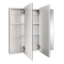 Design House Cyprus 36.3 in. x 30.1 in. Assembled Frameless Tri-View Recessed/Surface Mount Bathroom Medicine Cabinet with Mirrors -Makeup Mirrors Sales Store white design house medicine cabinets with mirrors 597500 40 1000