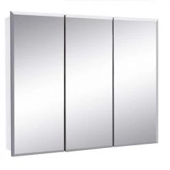 Design House Cyprus 36.3 in. x 30.1 in. Assembled Frameless Tri-View Recessed/Surface Mount Bathroom Medicine Cabinet with Mirrors