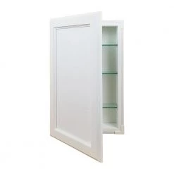 WG Wood Products 15.5 in. W x 25.5 in. H x 3.5 in. D Dogwood Inset Panel White Enamel Recessed Medicine Cabinet without Mirror -Makeup Mirrors Sales Store white enamel wg wood products medicine cabinets without mirrors dog 224 white c3 1000
