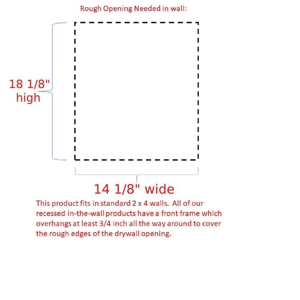 WG Wood Products Tupelo 15.5 in. W x 19.5 in. H White Enamel Recessed Medicine Cabinet without Mirror 6 WG Wood Products Tupelo 15.5 in. W x 19.5 in. H White Enamel Recessed Medicine Cabinet without Mirror - Image 4