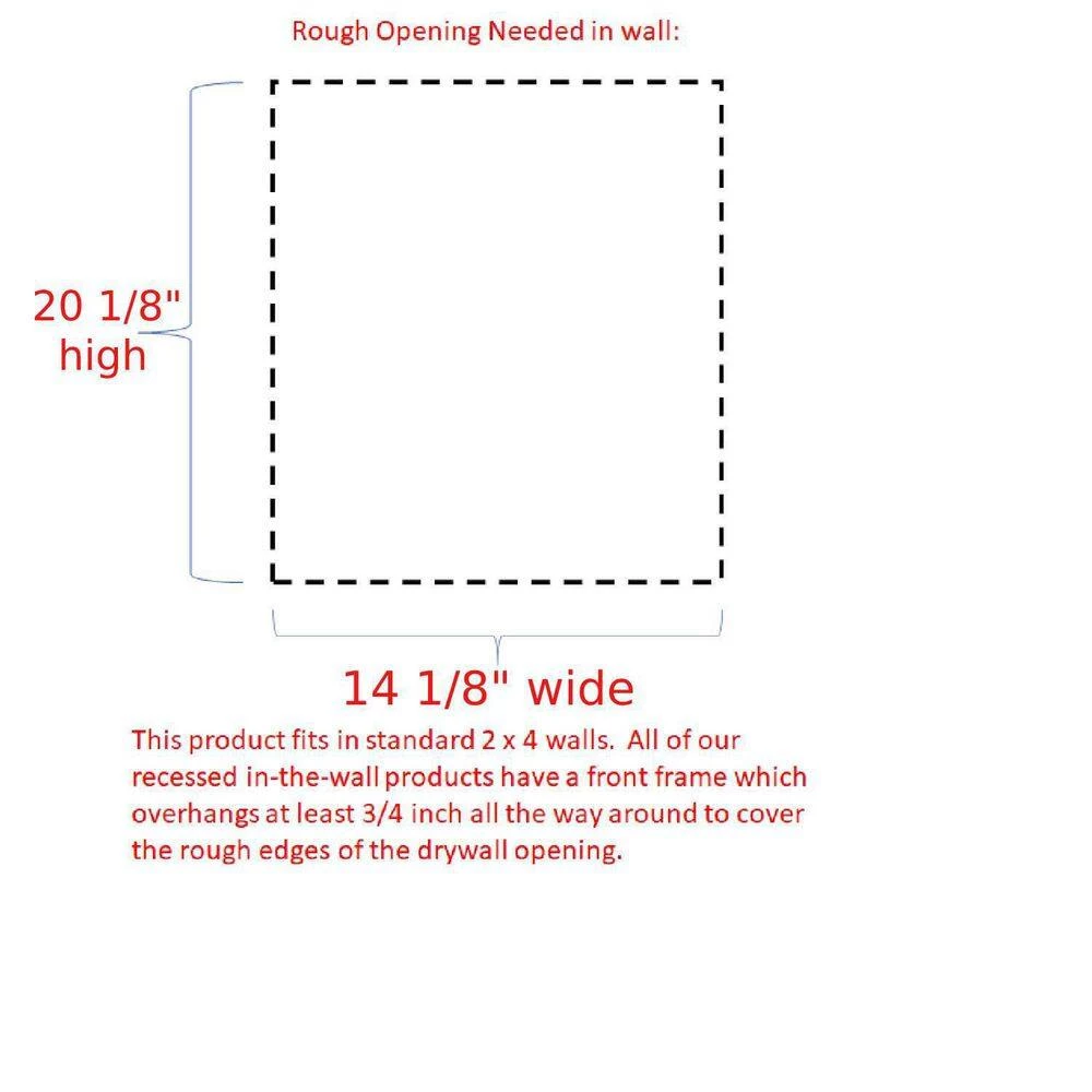 WG Wood Products Tupelo 15.5 in. W x 21.5 in. H White Enamel Recessed Medicine Cabinet without Mirror 6 WG Wood Products Tupelo 15.5 in. W x 21.5 in. H White Enamel Recessed Medicine Cabinet without Mirror - Image 4