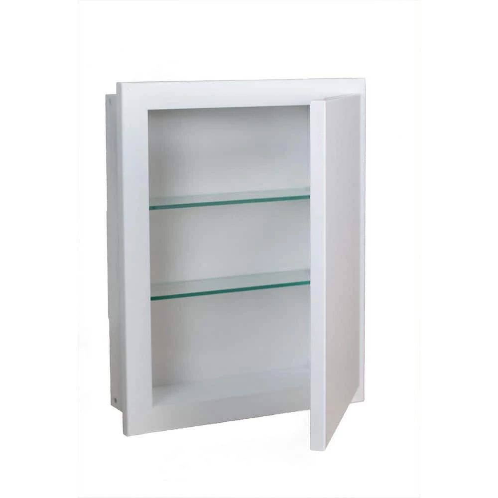 WG Wood Products Tupelo 15.5 in. W x 21.5 in. H White Enamel Recessed Medicine Cabinet without Mirror 5 WG Wood Products Tupelo 15.5 in. W x 21.5 in. H White Enamel Recessed Medicine Cabinet without Mirror - Image 3