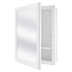 Glacier Bay 15-1/8 in. W x 19-1/4 in. H Framed Recessed or Surface-Mount Bathroom Medicine Cabinet in White -Makeup Mirrors Sales Store white glacier bay medicine cabinets with mirrors 45389 c3 1000