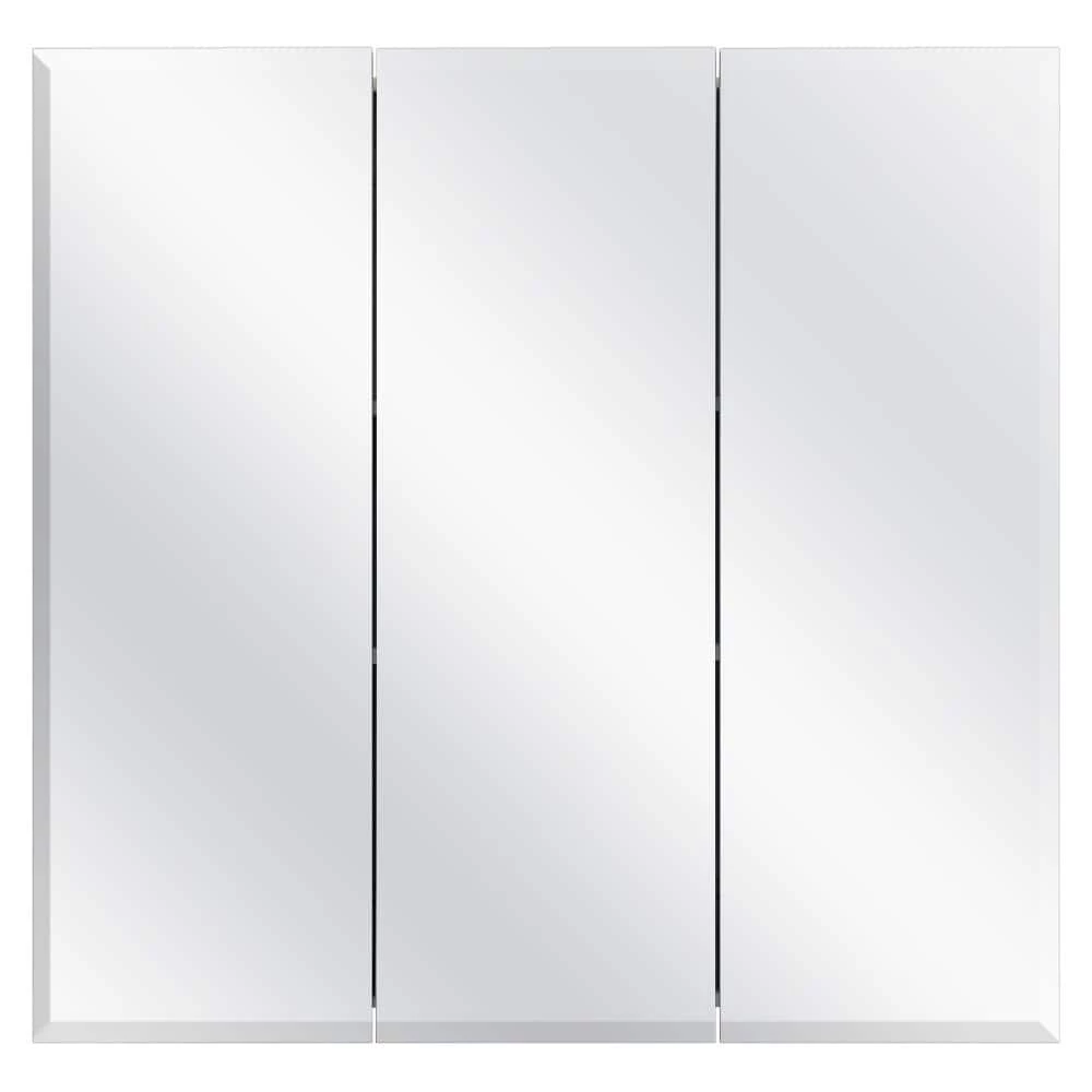 Glacier Bay 30-3/8 in. W x 30-3/16 in. H Frameless Surface-Mount Tri-View Bathroom Medicine Cabinet 3 Glacier Bay 30-3/8 in. W x 30-3/16 in. H Frameless Surface-Mount Tri-View Bathroom Medicine Cabinet