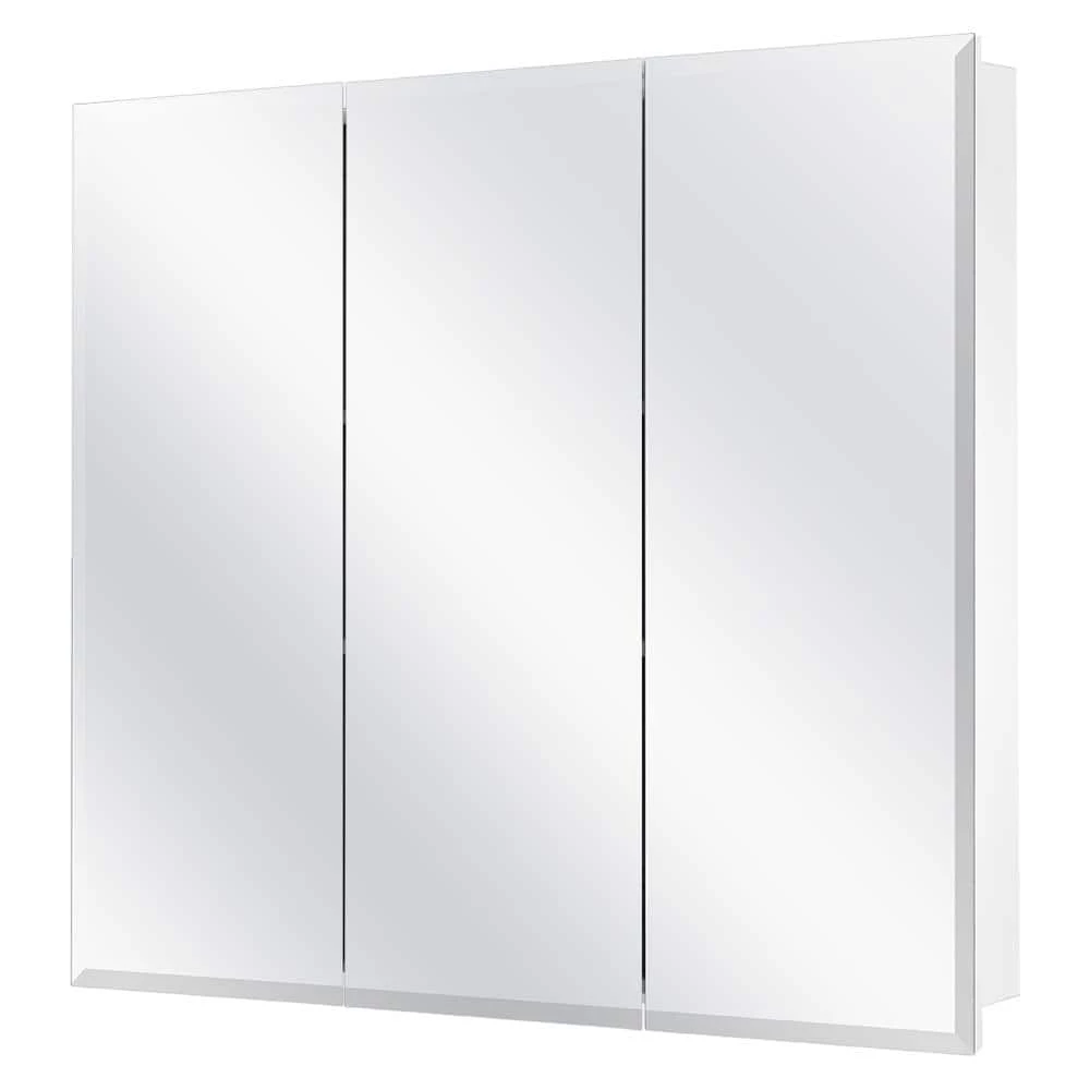 Glacier Bay 30-3/8 in. W x 30-3/16 in. H Frameless Surface-Mount Tri-View Bathroom Medicine Cabinet 4 Glacier Bay 30-3/8 in. W x 30-3/16 in. H Frameless Surface-Mount Tri-View Bathroom Medicine Cabinet - Image 2