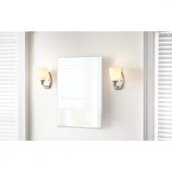 Glacier Bay 16 in. W x 26 in. H White Frameless Recessed/Surface Mount Bathroom Medicine Cabinet with Mirror -Makeup Mirrors Sales Store white glacier bay medicine cabinets with mirrors 45406 31 1000