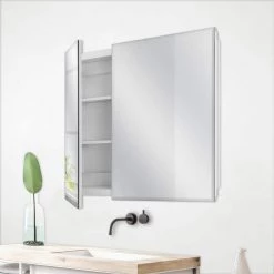 Glacier Bay 30 in. x 26 in. Frameless Recessed or Surface-Mount Bi-View Medicine Cabinet with Mirror 19 Glacier Bay 30 in. x 26 in. Frameless Recessed or Surface-Mount Bi-View Medicine Cabinet with Mirror -Makeup Mirrors Sales Store white glacier bay medicine cabinets with mirrors 83010 31 1000