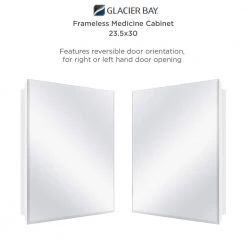 Glacier Bay 23-5/8 in. x 30 in. Recessed or Surface Mount Beveled Frameless Medicine Cabinet with Mirror 15 Glacier Bay 23-5/8 in. x 30 in. Recessed or Surface Mount Beveled Frameless Medicine Cabinet with Mirror -Makeup Mirrors Sales Store white glacier bay medicine cabinets with mirrors 83013 1f 1000