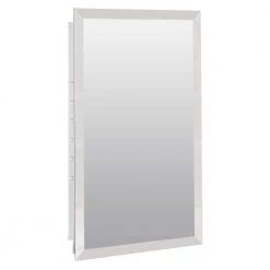 Glacier Bay 16 in. W x 25-7/8 in. H x 4-1/2 in. D Recessed or Surface Mount Frameless Beveled Bathroom Medicine Cabinet