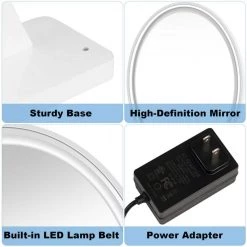 Gymax Hollywood Vanity Lighted Makeup Mirror Remote Control 4 Color Dimming White -Makeup Mirrors Sales Store white gymax makeup mirrors gym06441 fa 1000