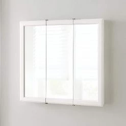 Home Decorators Collection 30 in. W x 29 in. H Fog Free White Framed Surface Mount Tri-View Bathroom Medicine Cabinet with Mirror 10 Home Decorators Collection 30 in. W x 29 in. H Fog Free White Framed Surface Mount Tri-View Bathroom Medicine Cabinet with Mirror -Makeup Mirrors Sales Store white home decorators collection medicine cabinets with mirrors 45393 e1 1000 1