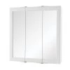 Home Decorators Collection 24-3/16 in. W x 24-3/16 in. H Fog Free Framed Surface-Mount Tri-View Bathroom Medicine Cabinet in White -Makeup Mirrors Sales Store white home decorators collection medicine cabinets with mirrors 45394 64 1000