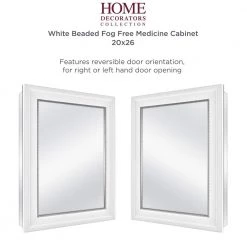 Home Decorators Collection 20 in. x 26 in. Fog Free Recessed or Surface Mount Medicine Cabinet in White with Mirror -Makeup Mirrors Sales Store white home decorators collection medicine cabinets with mirrors 83017 44 1000