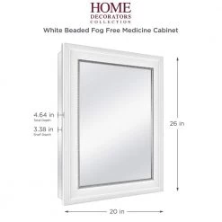 Home Decorators Collection 20 in. x 26 in. Fog Free Recessed or Surface Mount Medicine Cabinet in White with Mirror -Makeup Mirrors Sales Store white home decorators collection medicine cabinets with mirrors 83017 4f 1000