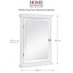 Home Decorators Collection 19.8 in. x 28.2 in. Fog Free Surface Mount Medicine Cabinet in White with Mirror -Makeup Mirrors Sales Store white home decorators collection medicine cabinets with mirrors 83021 1f 1000