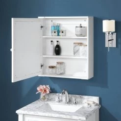 Home Decorators Collection Aberdeen 24 in. x 27 in. Surface Mount Medicine Cabinet in White -Makeup Mirrors Sales Store white home decorators collection medicine cabinets with mirrors aberdeen mc w 76 1000