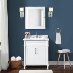 Home Decorators Collection Aberdeen 24 in. x 27 in. Surface Mount Medicine Cabinet in White -Makeup Mirrors Sales Store white home decorators collection medicine cabinets with mirrors aberdeen mc w fa 1000