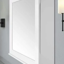 Home Decorators Collection Caville 24 in. W x 30 in. H Rectangular White Surface Mount Medicine Cabinet with Mirror -Makeup Mirrors Sales Store white home decorators collection medicine cabinets with mirrors caville mc w 1f 1000