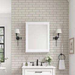 Home Decorators Collection Caville 24 in. W x 30 in. H Rectangular White Surface Mount Medicine Cabinet with Mirror